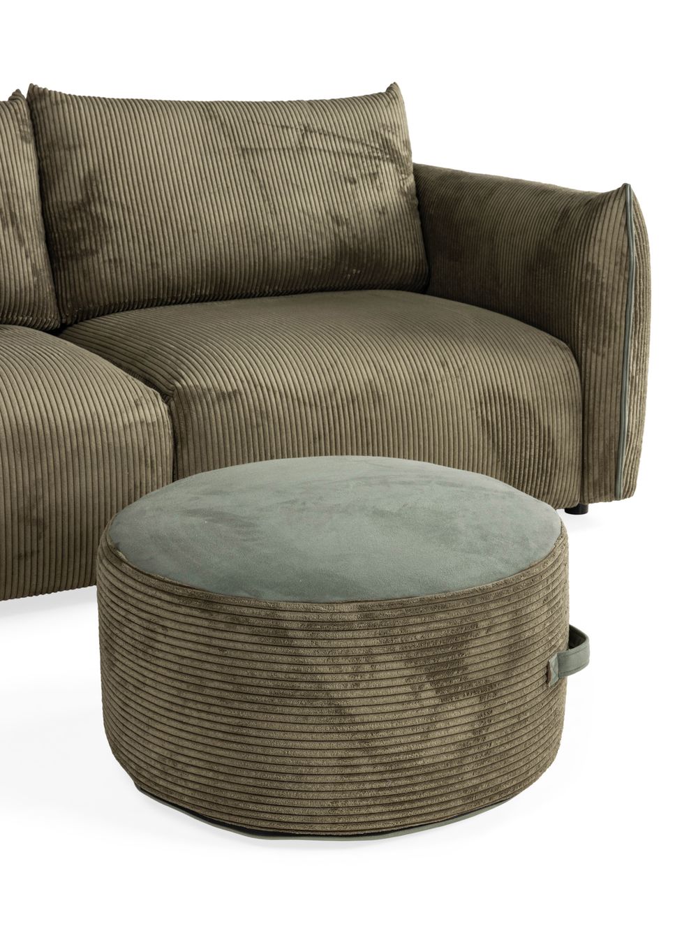 Voetbank WINNIE - Groen ribfluweel PLD WI VBR-1-P24T46