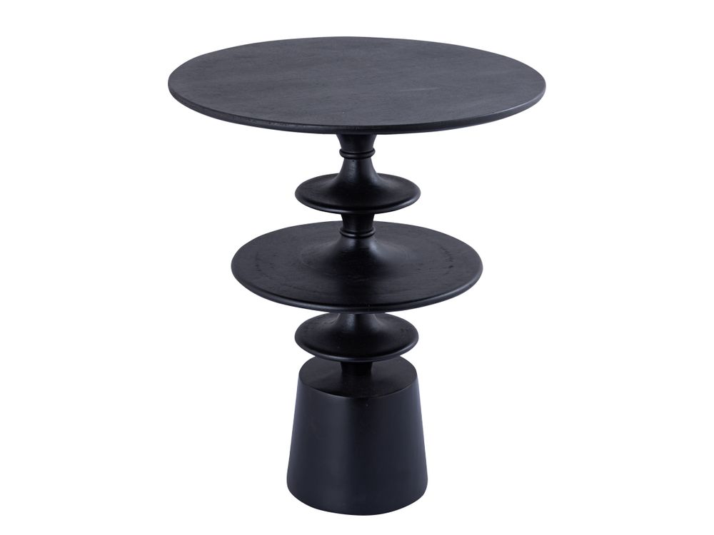 Bijzettafel DAVIN - Mangohout/Zwart PEM 719581