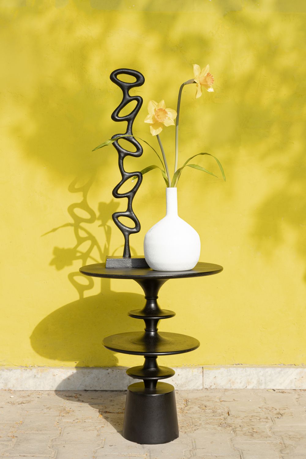 Bijzettafel DAVIN - Mangohout/Zwart PEM 719581