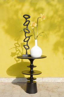 Bijzettafel DAVIN - Mangohout/Zwart PEM 719581