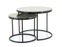 Set 2 salontafels ROMEO - Zwart marmer BBO 201580