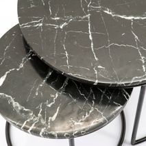 Set 2 salontafels ROMEO - Zwart marmer BBO 201580
