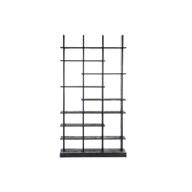 Boekenkast OLIVER - Zwart mangohout