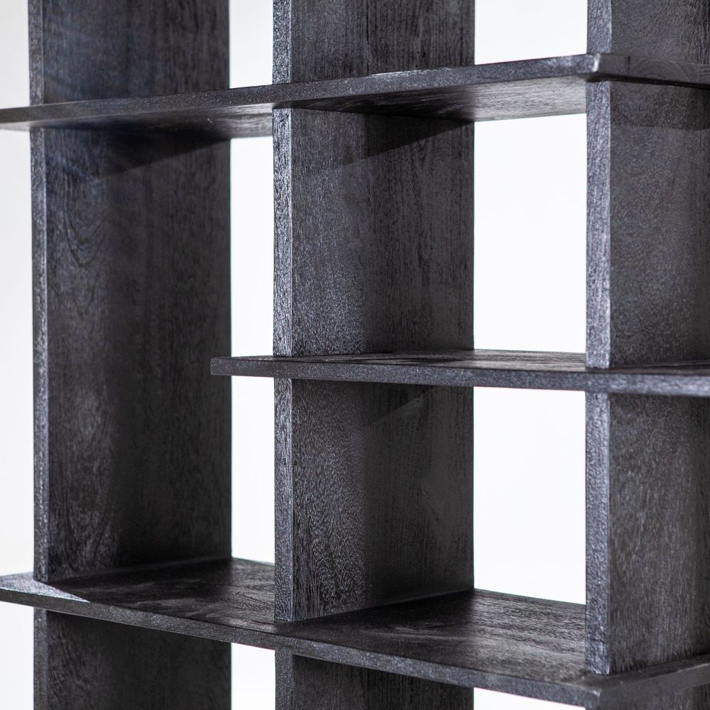 Boekenrek OLIVER - Zwart mango hout ELO 95825