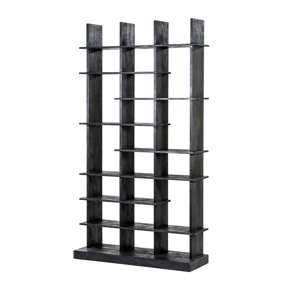 Boekenrek OLIVER - Zwart mango hout ELO 95825