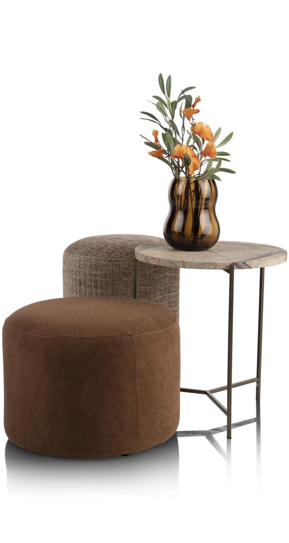 Bijzettafel ISA - Bruin marmer CCM 50478BRU