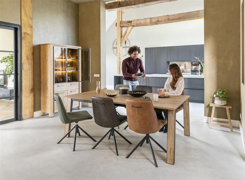 Vitrinekast DELMONTE - Hout/Glas HEH 46970NAT