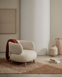 Fauteuil LUISA - Wit fleece KAV S812-10-J33