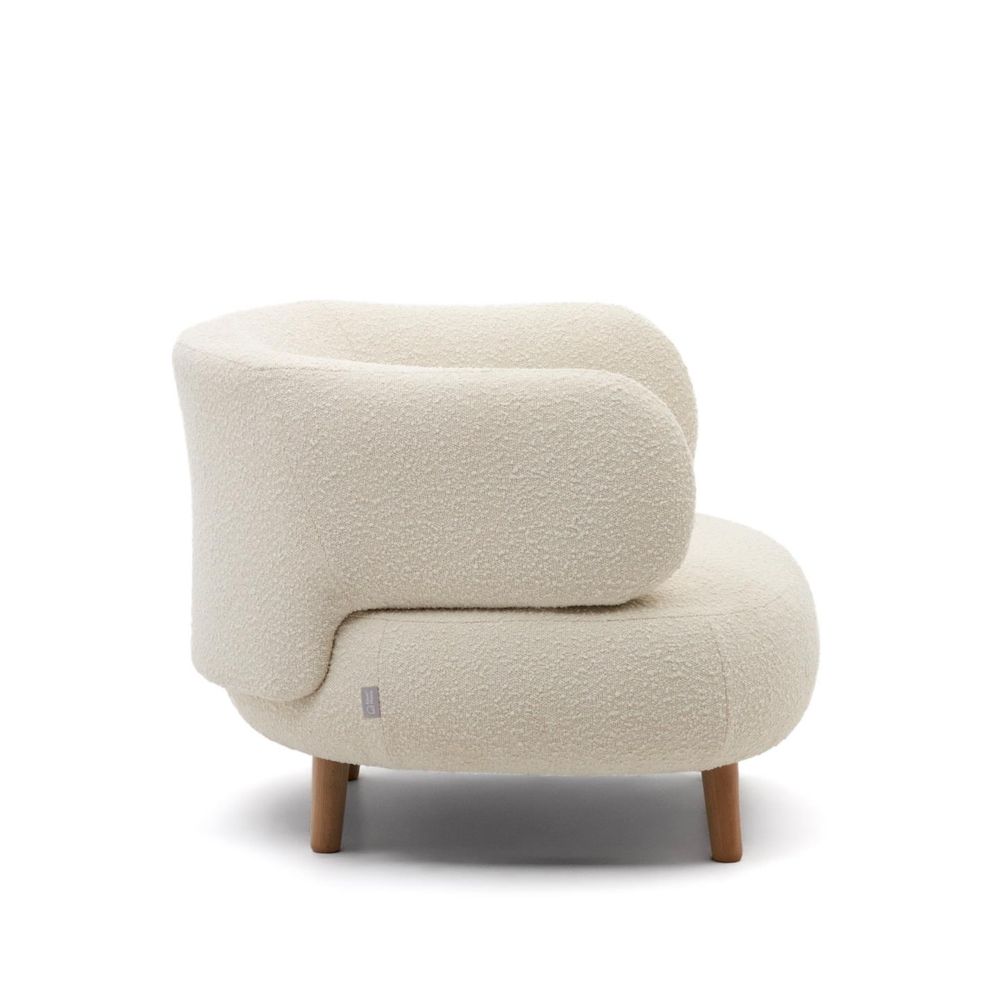 Fauteuil LUISA - Wit fleece KAV S812-10-J33