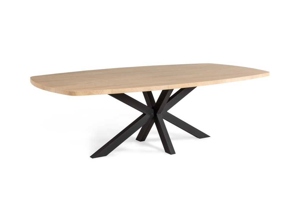 Ovalen eetkamertafel COSTA - Hout/Zwart MXF-251-000539