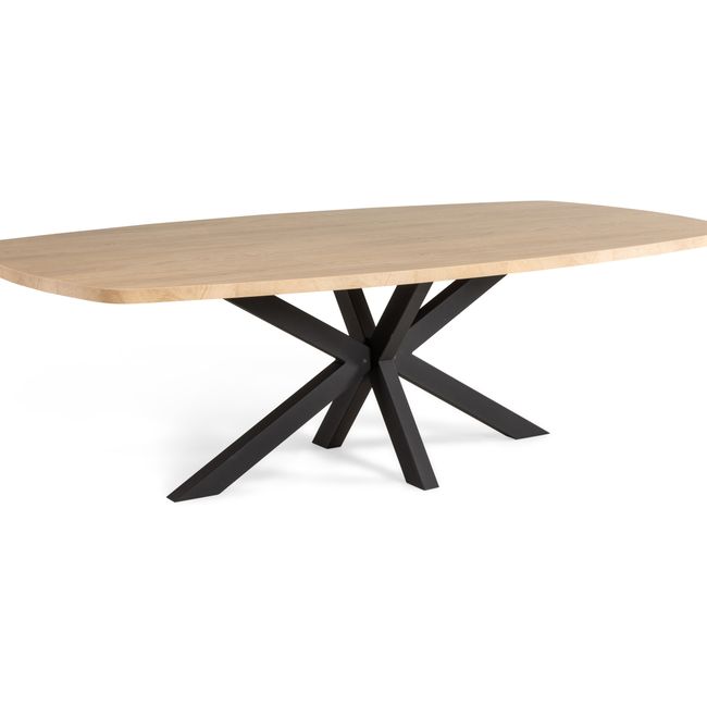 Ovalen eetkamertafel COSTA - Hout/Zwart