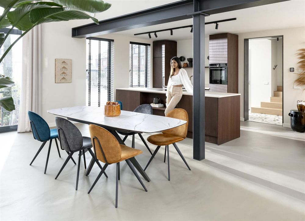 Uitschuifbare eettafel PADOVA - Wit marmer XOO 51650WIT