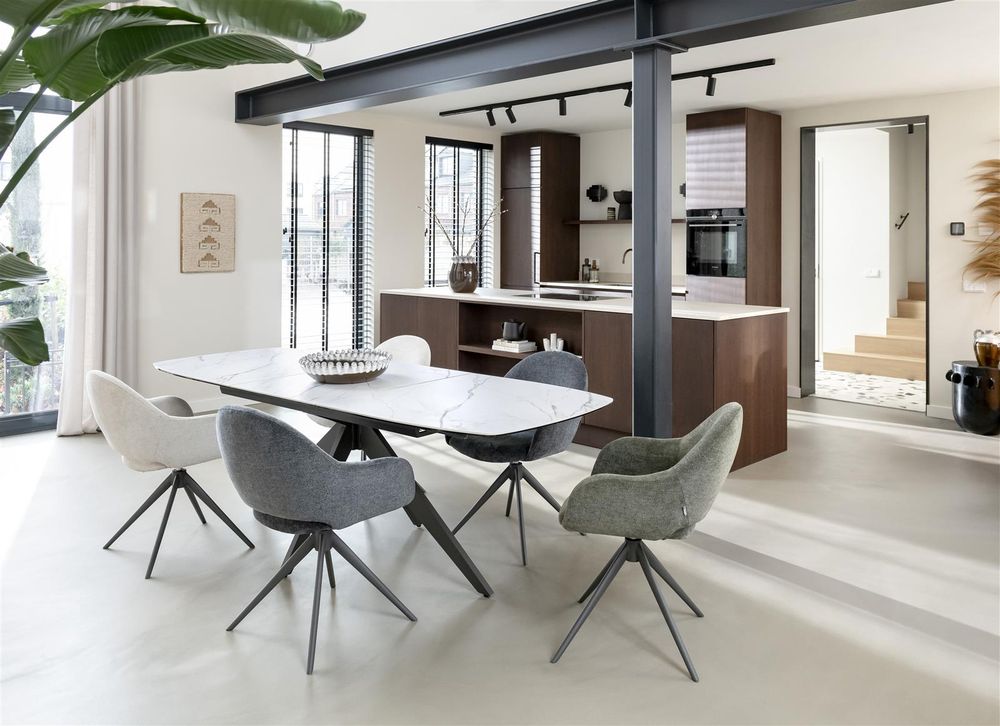 Uitschuifbare eettafel PADOVA - Wit marmer XOO 51650WIT