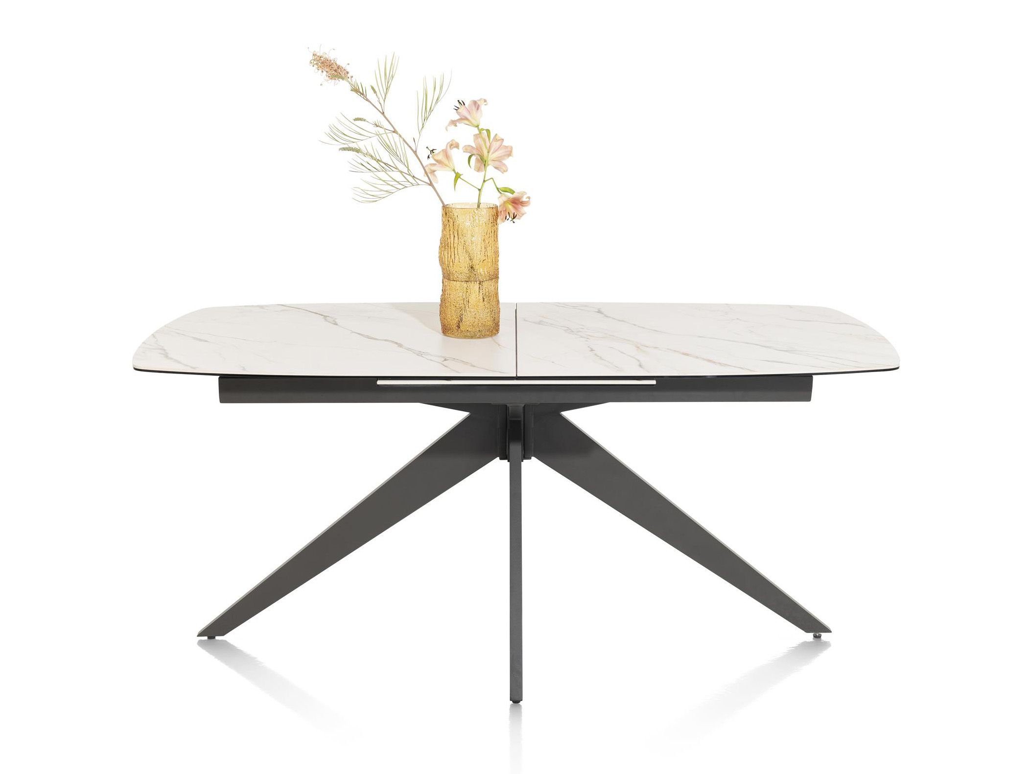 Uitschuifbare eettafel PADOVA - Wit marmer