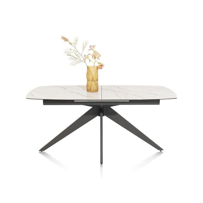 Uitschuifbare eettafel PADOVA - Wit marmer