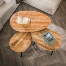 Set 3 salontafels TOLEDO - Massief acacia ZLS 2272-15