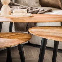 Set 3 salontafels TOLEDO - Massief acacia ZLS 2272-15