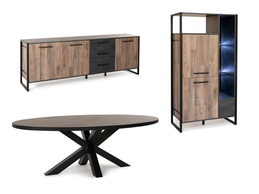 Eetkamer SAMIR - Natuurlijke parketlook C-MBR-SA-EK1