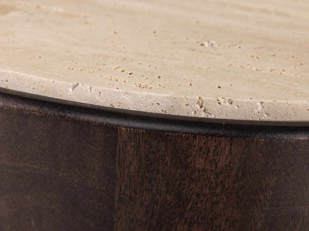 Bijzettafel IOWA - Travertin / Walnoot LFS 147645