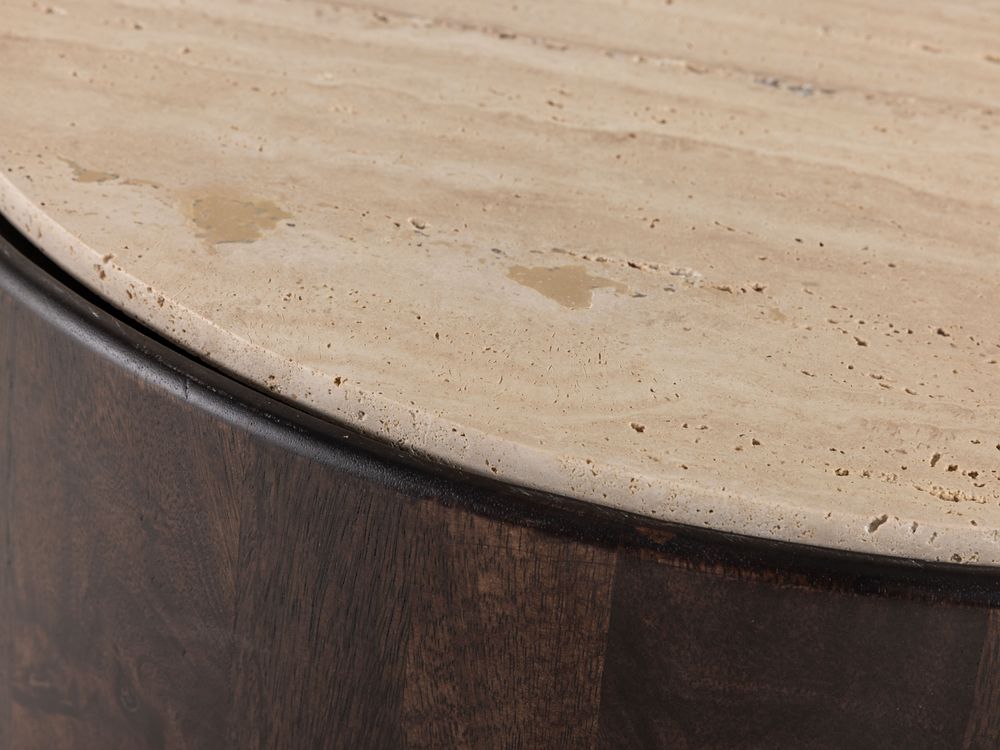 Bijzettafel IOWA - Travertin / Walnoot LFS 147645