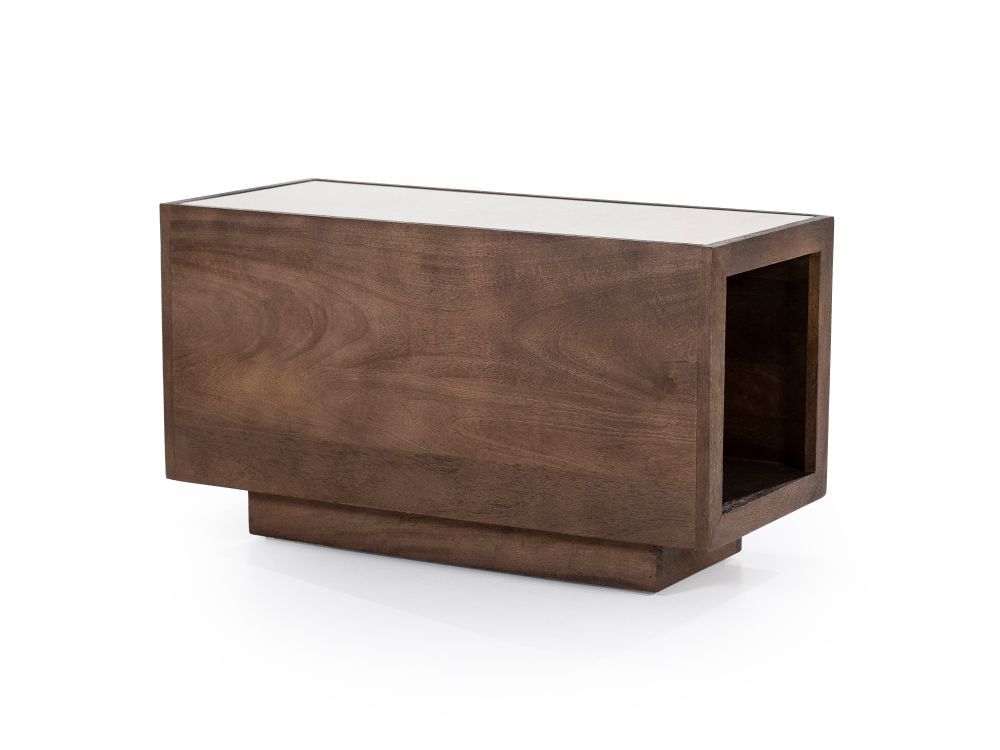 Salontafel HAZEL - Mangohout/Marmer ELO 96103