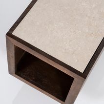 Salontafel HAZEL - Mangohout/Marmer ELO 96103