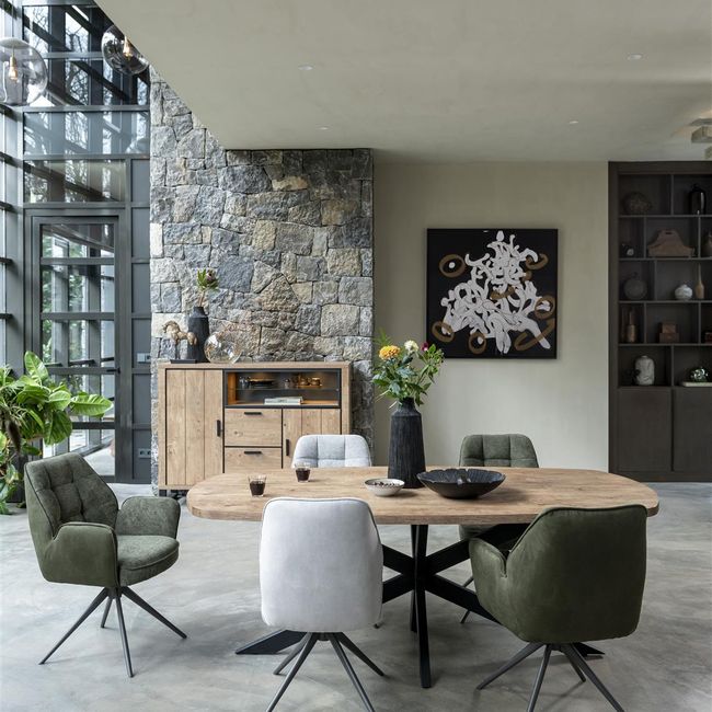 Draaibare armstoel BELL - Mosgroen