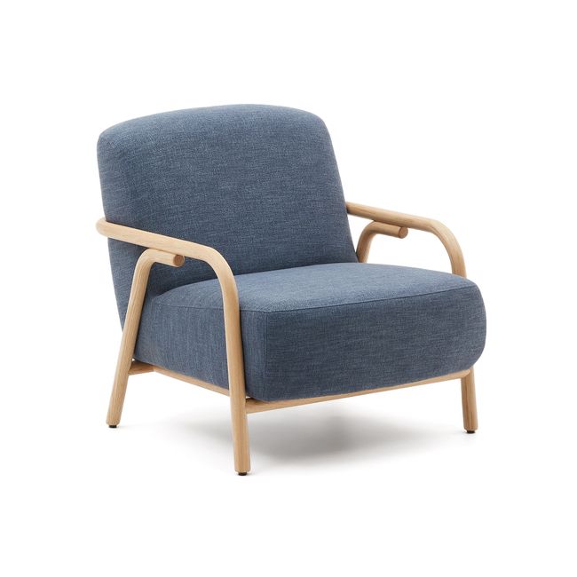 Fauteuil SYLO - Blauw/Essenhout