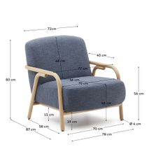 Fauteuil SYLO - Blauw/Essenhout KAV S0900060FG25