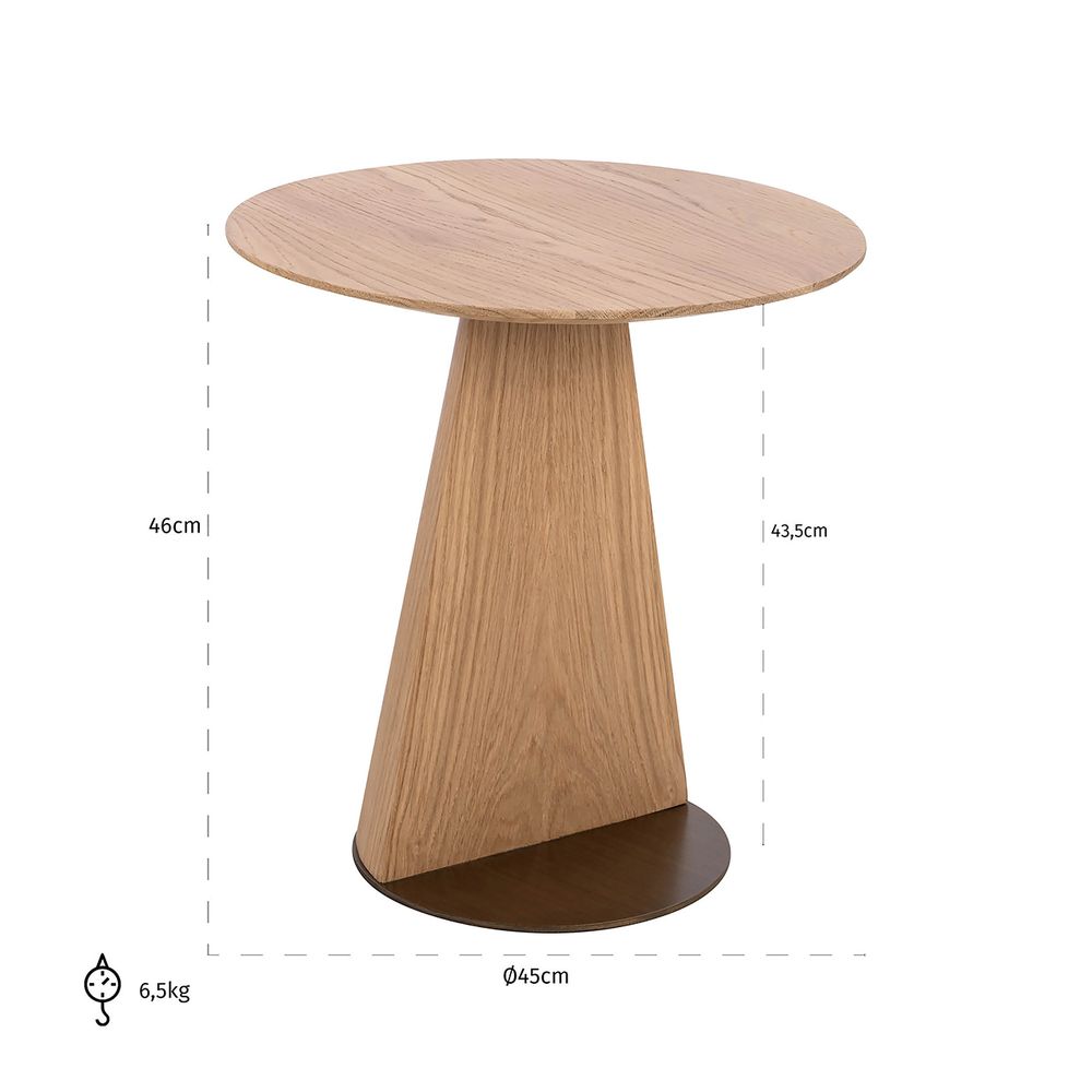 Bijzettafel BELFORT - Eik/Metaal RMD 7865