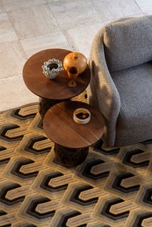 Set van 2 bijzettafels SILVINE - Acaciahout/Metaal ZVR 2300389