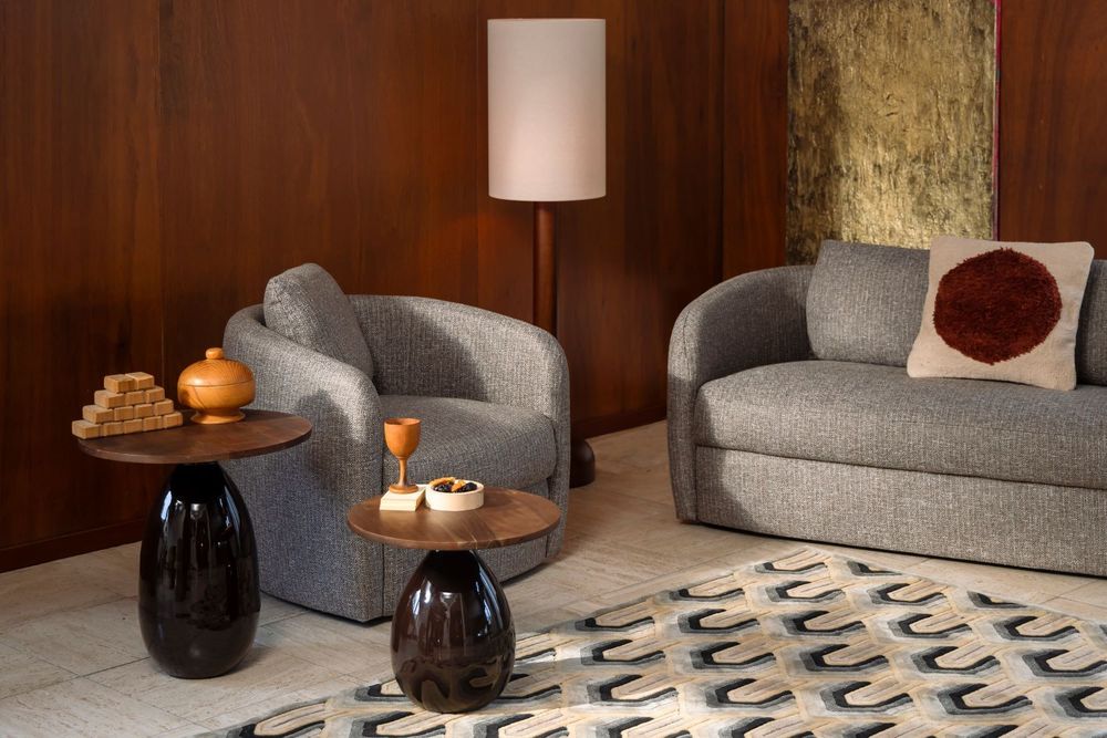 Set van 2 bijzettafels SILVINE - Acaciahout/Metaal ZVR 2300389