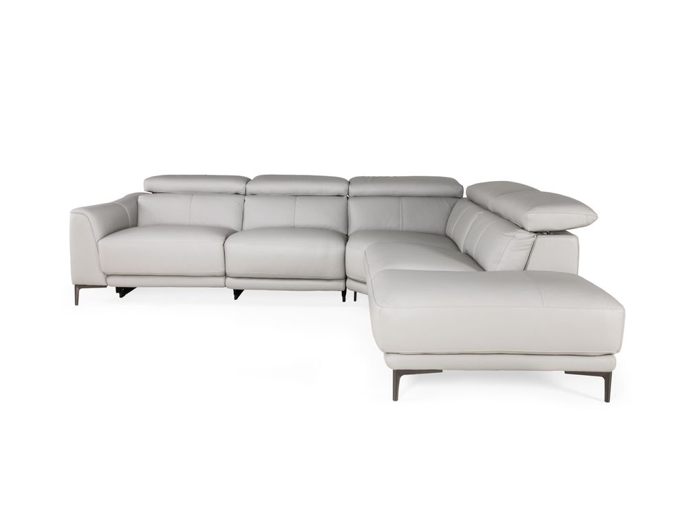 Hoeksalon BOLOGNA - Lichtgrijs leder C-HTL-150-HKS1