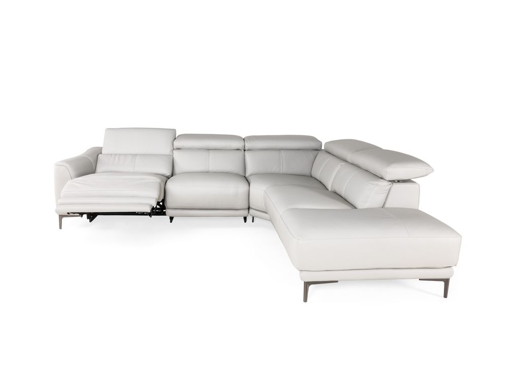 Hoeksalon BOLOGNA - Lichtgrijs leder C-HTL-150-HKS1