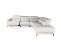 Hoeksalon BOLOGNA - Lichtgrijs leder C-HTL-150-HKS1