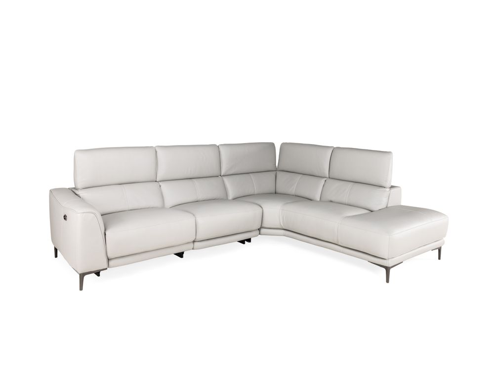 Hoeksalon BOLOGNA - Lichtgrijs leder C-HTL-150-HKS1