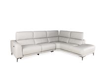 Hoeksalon BOLOGNA - Lichtgrijs leder C-HTL-150-HKS1