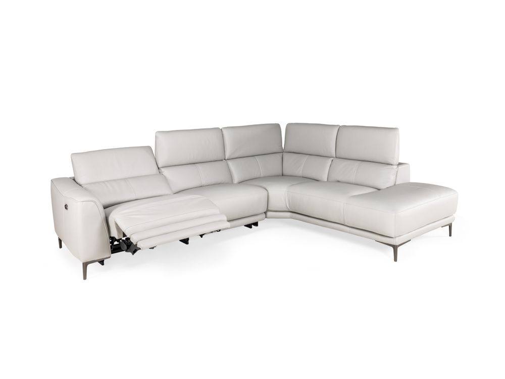 Hoeksalon BOLOGNA - Lichtgrijs leder C-HTL-150-HKS1