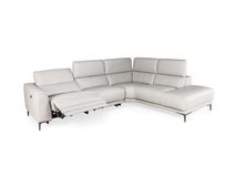 Hoeksalon BOLOGNA - Lichtgrijs leder C-HTL-150-HKS1