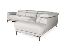 Hoeksalon BOLOGNA - Lichtgrijs leder C-HTL-150-HKS1