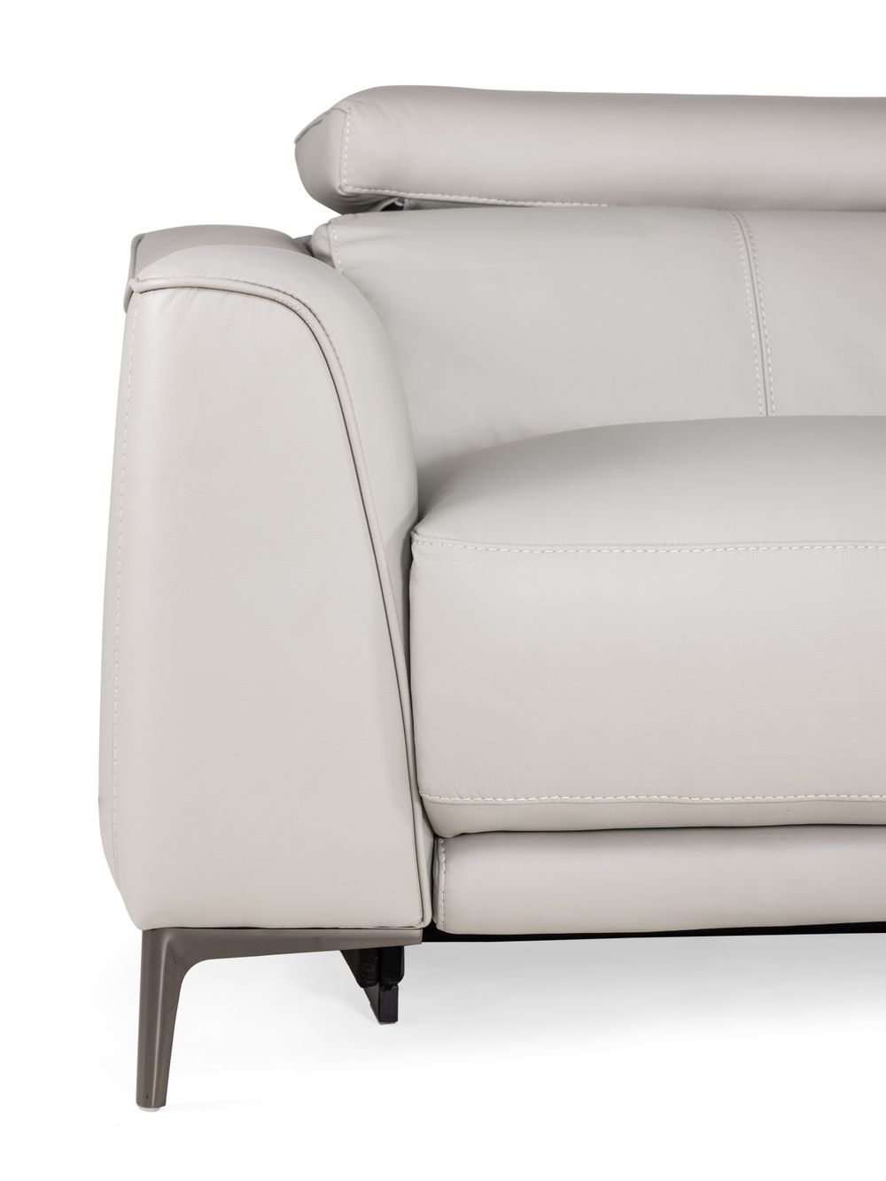 Hoeksalon BOLOGNA - Lichtgrijs leder C-HTL-150-HKS1