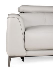 Hoeksalon BOLOGNA - Lichtgrijs leder C-HTL-150-HKS1