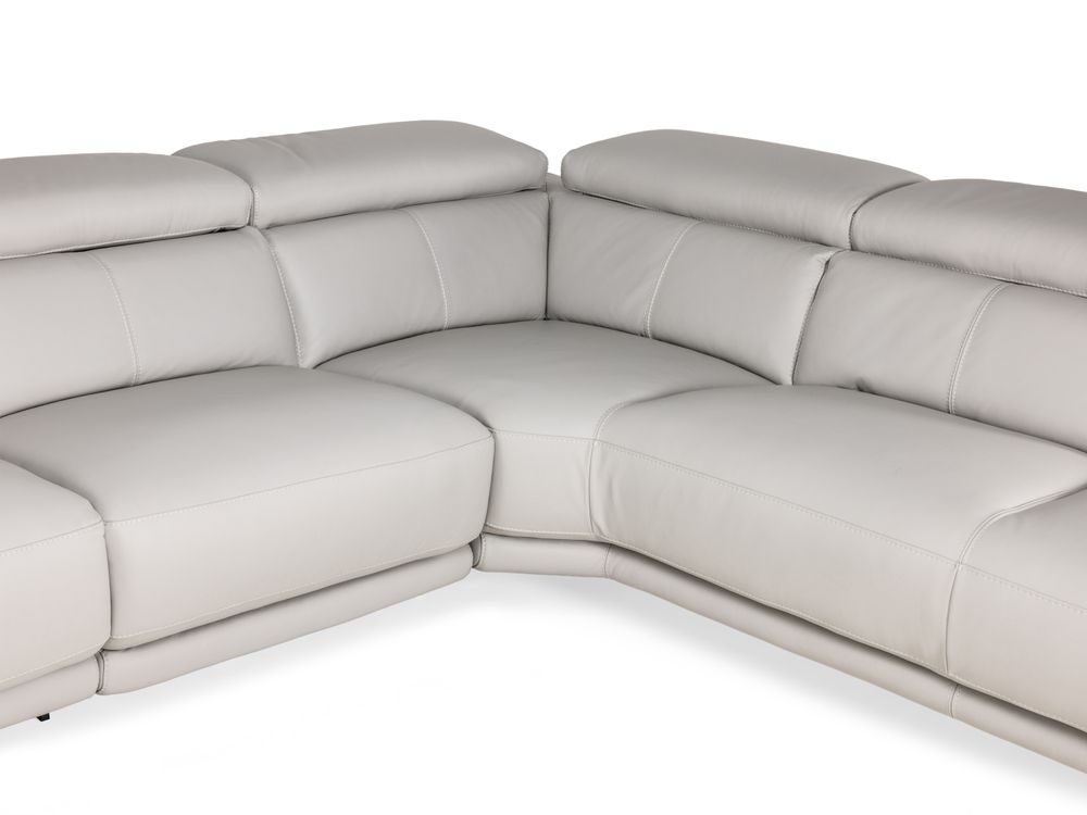 Hoeksalon BOLOGNA - Lichtgrijs leder C-HTL-150-HKS1