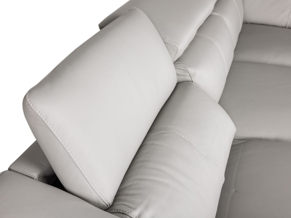 Hoeksalon BOLOGNA - Lichtgrijs leder C-HTL-150-HKS1