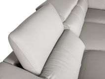 Hoeksalon BOLOGNA - Lichtgrijs leder C-HTL-150-HKS1