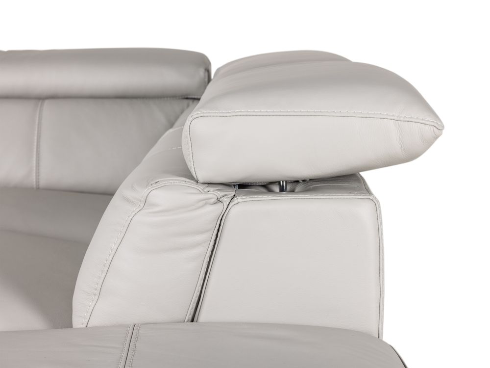 Hoeksalon BOLOGNA - Lichtgrijs leder C-HTL-150-HKS1