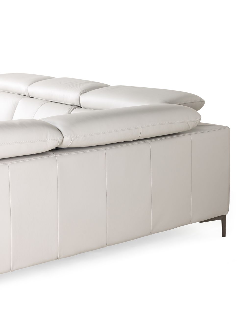 Hoeksalon BOLOGNA - Lichtgrijs leder C-HTL-150-HKS1