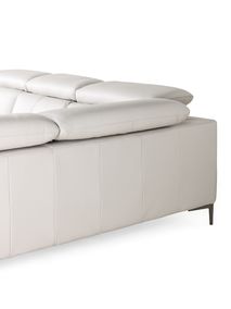 Hoeksalon BOLOGNA - Lichtgrijs leder C-HTL-150-HKS1