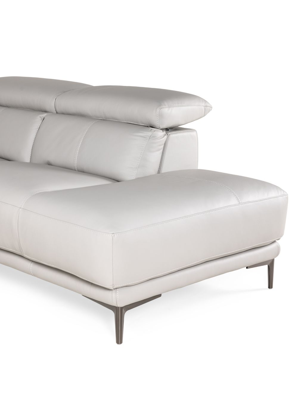 Hoeksalon BOLOGNA - Lichtgrijs leder C-HTL-150-HKS1