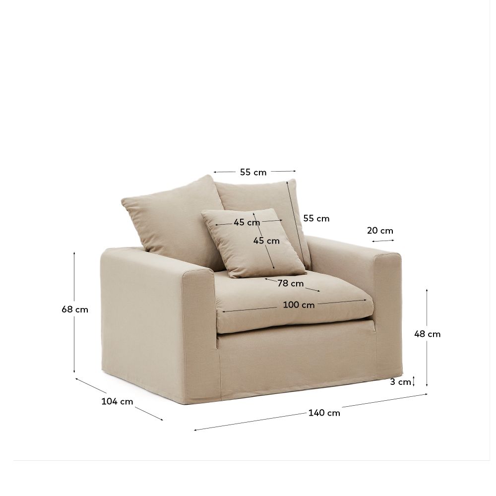 Fauteuil NORA - Taupe KAV S84111AX85